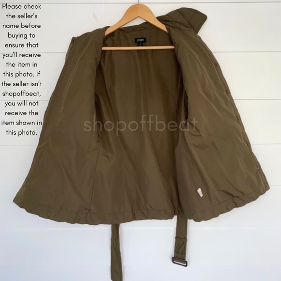 J. Crew Quilted Jacket Olive Medium - Picture 6 of 13